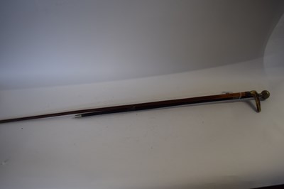 Lot 488 - Base metal topped swagger stick together with...