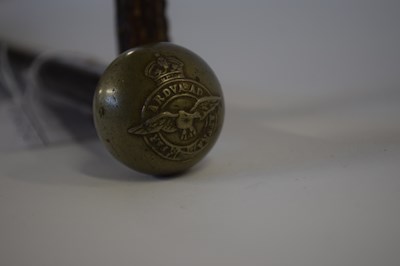 Lot 488 - Base metal topped swagger stick together with...