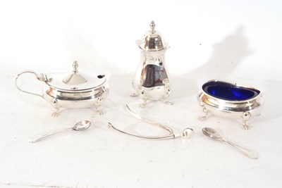 Lot 167 - Mixed Lot: Elizabeth II silver condiment set...