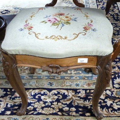 Lot 586 - A Victorian rosewood framed stool of...