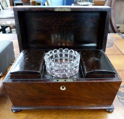 Lot 534 - A rosewood sarcophagus formed tea caddy with...