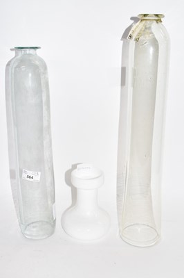 Lot 564 - Garden Interest - A pair of unusual aqua glass...