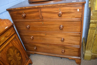 Lot 586 - Late Georgian mahogany chest of two short over...