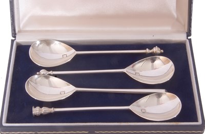 Lot 181 - Four Elizabeth II silver seal top spoons,...