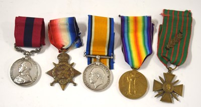 Lot 3 - First World War gallantry medal group of 5...