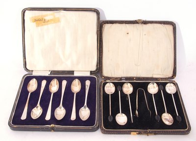 Lot 184 - Mixed Lot: cased set of six silver tea spoons,...