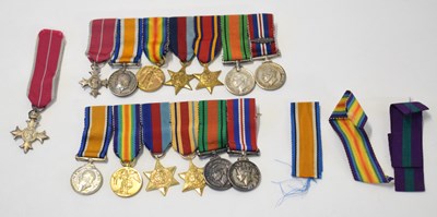 Lot 9 - Two sets of medal miniatures to include one...