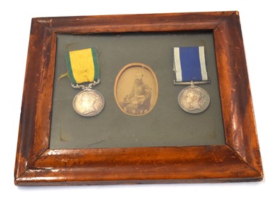 Lot 29 - Victorian British naval medal pair –...