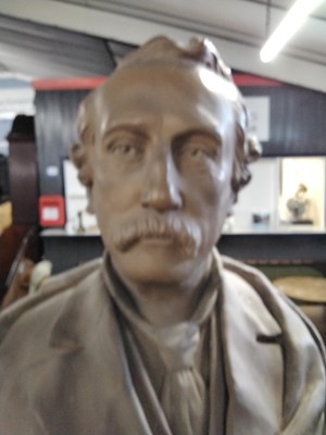 Lot 607 - A moulded plaster bust of Dr Livingstone set...