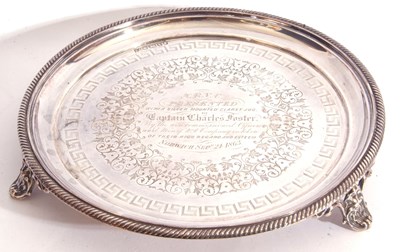 Lot 190 - Victorian small silver salver of circular form,...