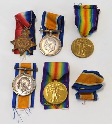 Lot 77 - First World War British medal trio to include...