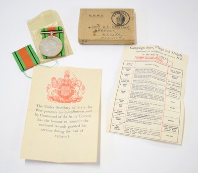 Lot 107 - Second World War Defence Medal in original box...