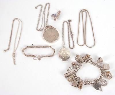 Lot 244 - A quantity of silver and white metal jewellery...