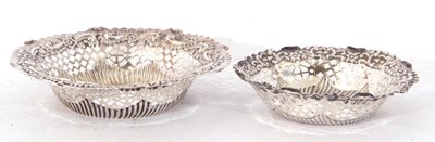 Lot 199 - Mixed Lot: Victorian silver bon-bon dish of...