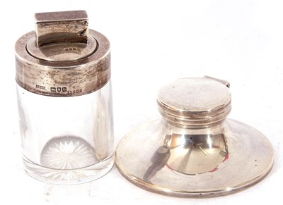 Lot 201 - Mixed Lot: small silver capstan inkwell,...