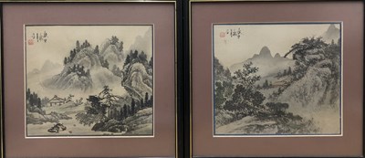 Lot 30 - A pair of chinese landscapes in the style of...