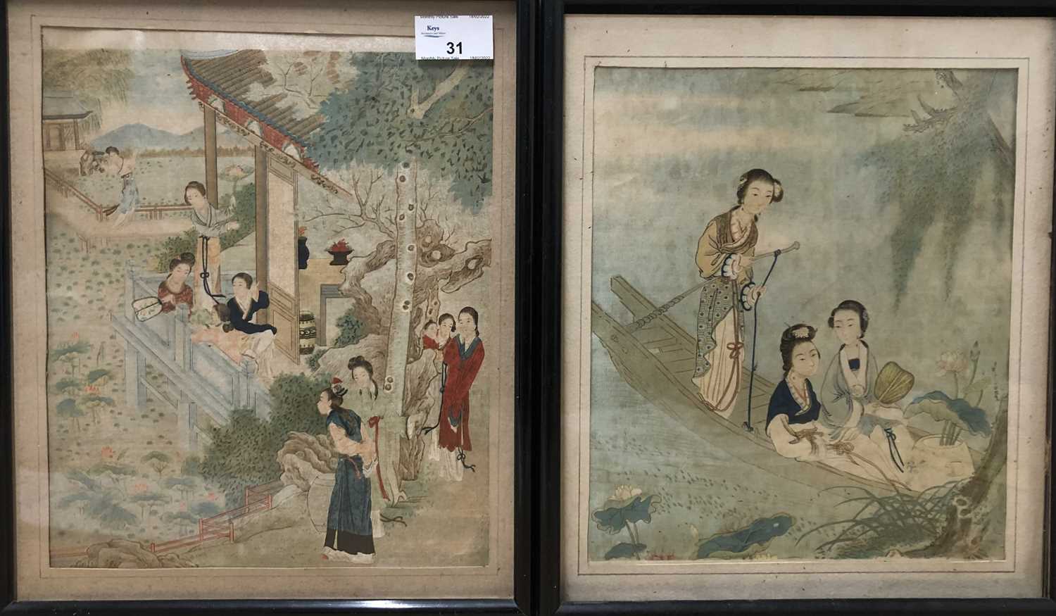 Lot 31 - Two late 19th Century Chinese silk prints,...