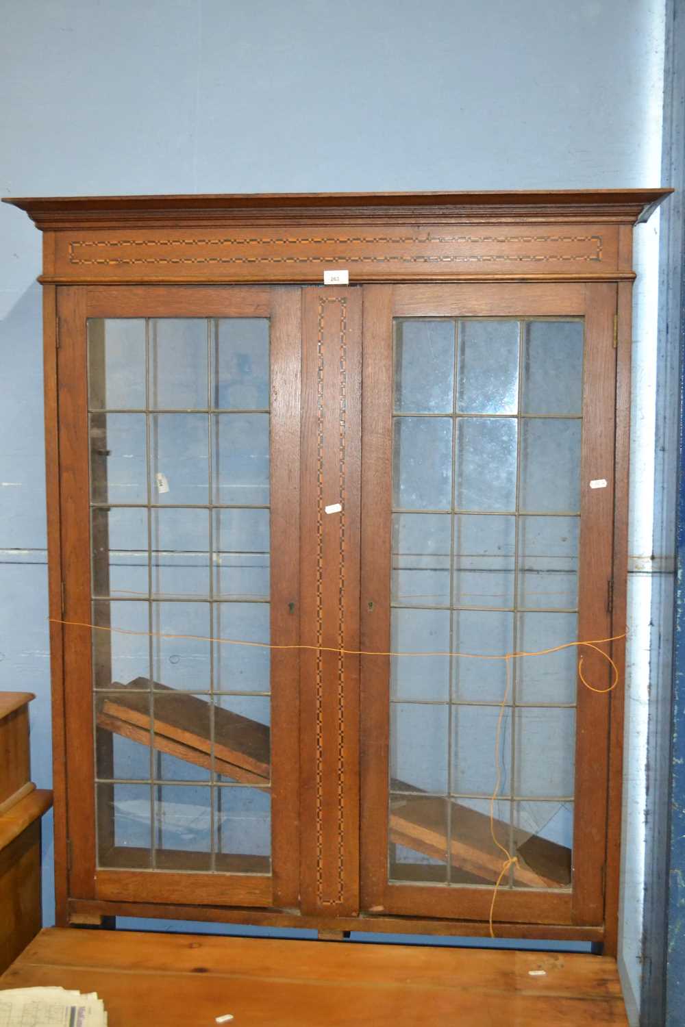 Lot 223 - Late 19th or early 20th Century oak bookcase...