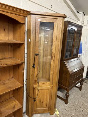 Lot 225 - Modern oak corner display cabinet