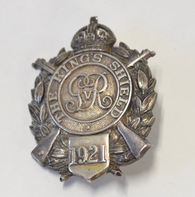 Lot 202 - GRV 1921 Kings shield competition silver award....