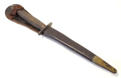 Lot 219 - Fairburn sykes fighting knife with leather...