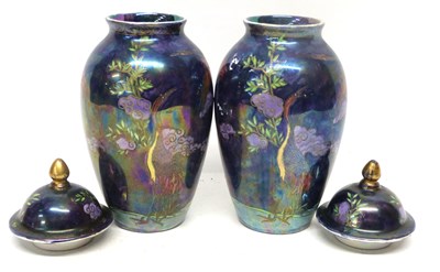 Lot 106 - Pair of Maling vases