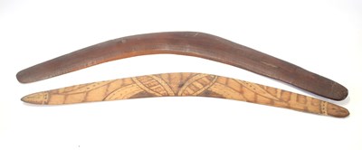 Lot 228 - Two Aboriginal / tribal boomerangs. One...