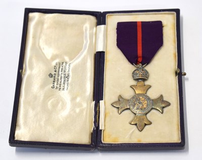 Lot 13 - Cased Military type 1 Britannia OBE medal in...