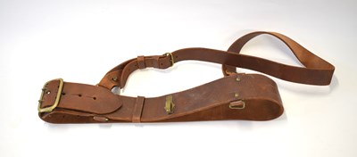 Lot 245 - 20th Century leather Sam brown belt with cross...