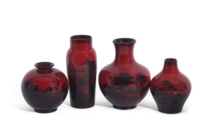 Lot 54 - Group of Four Royal Doulton Flambe Vases
