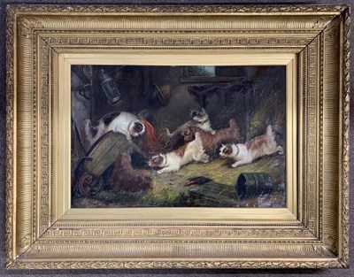Lot 10 - George Armfield (1810-1893), Terriers on the...
