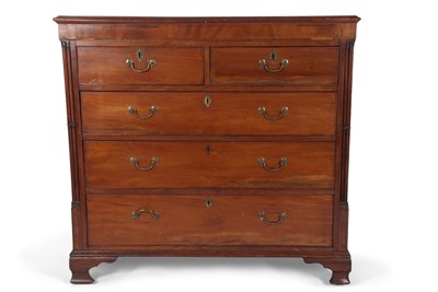 Lot 381 - A late Georgian mahogany chest of drawers with...