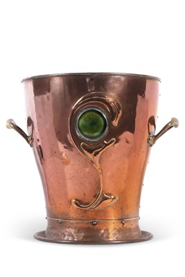 Lot 345 - An Arts & Crafts style copper two handled...