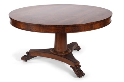 Lot 368 - A late Regency rosewood circular breakfast or...