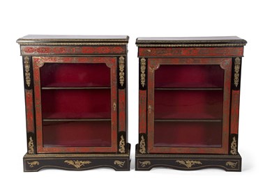 Lot 364 - An opposing pair of 19th Century red boulle...