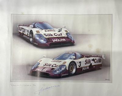 Lot 216 - A limited edition signed print of a Jaguar XJR-...