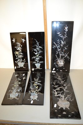 Lot 4 - Collection of modern Oriental black lacquered...
