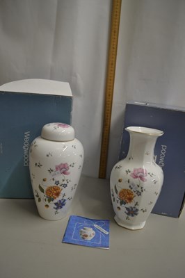 Lot 22 - Wedgwood Rosemeade pattern vase and matching...