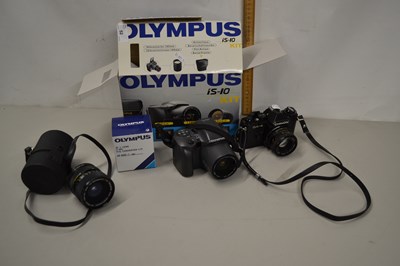 Lot 52 - An Olympus IS-10 camera together with a Chinon...