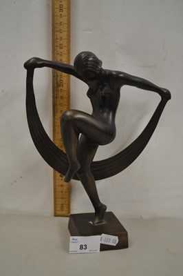 Lot 83 - Modern bronzed metal figure of an Art Deco dancer