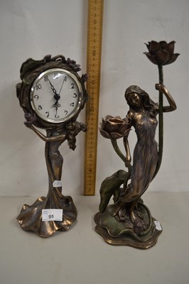 Lot 95 - A bronzed resin  model of an Art Nouveau young...