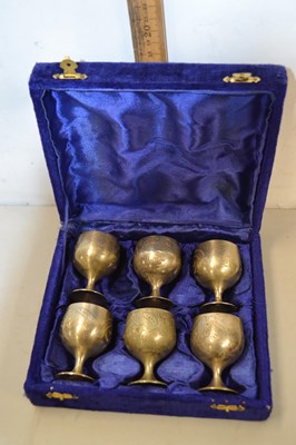 Lot 128 - Case of small silver plated goblets