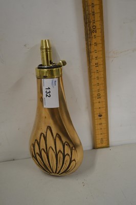 Lot 132 - Copper and brass mounted powder flask
