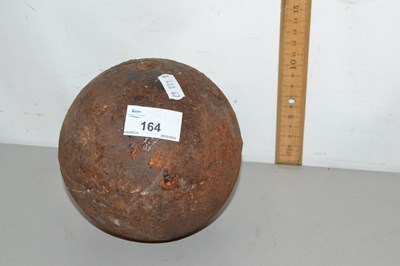 Lot 164 - Cast iron ball, possibly a cannon ball or from...