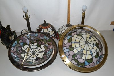 Lot 167 - Mixed Lot: A pair of Tiffany style table lamps...