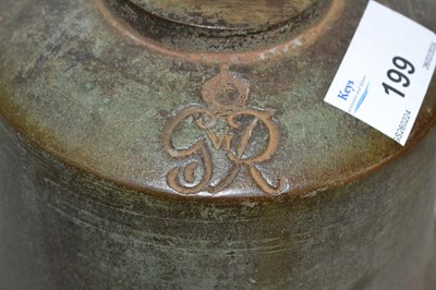 Lot 199 - Small cast bronze bell bearing cypher for...