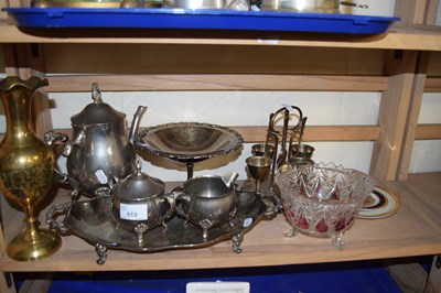 Lot 513 - Mixed Lot: White metal wares, glass dish etc