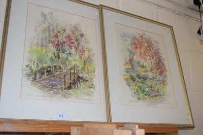 Lot 575 - Two garden studies by Anne Hasante...