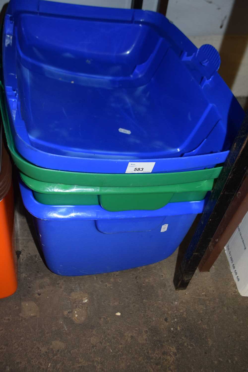 Lot 583 - Quantity of plastic storage trunks