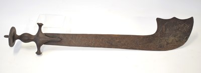 Lot 214 - 18th century Indian KORA SWORD with hooked...